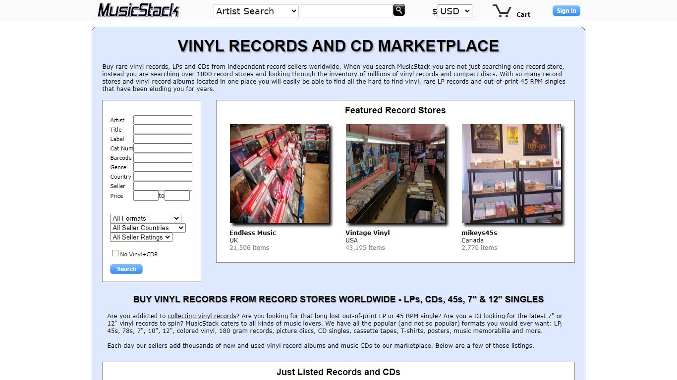 Buy Rare Vinyl Records, LPs and CDs - MusicStack